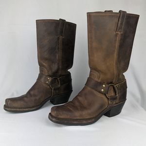 FRYE Classic Brown Leather Calf Length Ankle Harness Boot, Men's Size 8